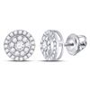 Image 1 : 3/4 CTW Round Diamond Solitaire Cluster Stud Earrings 14kt White Gold - REF-51K5R