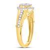 Image 3 : 3/4 CTW Round Diamond Cluster Bridal Wedding Engagement Ring 14kt Yellow Gold - REF-71H9W