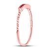 Image 3 : 1/20 CTW Round Ruby Beaded Stackable Ring 10kt Rose Gold - REF-7K5R