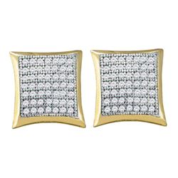 1/3 CTW Round Diamond Kite Square Earrings 10kt Yellow Gold - REF-24A3N