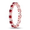 Image 3 : 1 CTW Round Ruby Diamond Eternity Stackable Ring 10kt Rose Gold - REF-27W3F