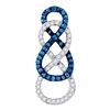 Image 1 : 1/4 CTW Round Blue Color Enhanced Diamond Linked Infinity Pendant 10kt Yellow Gold - REF-15N5Y