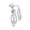 Image 1 : 1/6 CTW Round Diamond Fashion Earrings 10kt White Gold - REF-15K5R