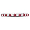 Image 2 : 1/4 CTW Round Ruby Diamond Stackable Ring 10kt White Gold - REF-11F9M