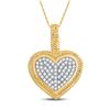 Image 1 : 1/6 CTW Round Diamond Heart Milgrain Pendant 10kt Yellow Gold - REF-14T4K