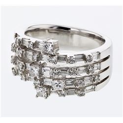 1.4 CTW Diamond Ring 18K White Gold - REF-174M2F