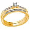Image 1 : 1/8 CTW Round Diamond Bridal Wedding Engagement Ring 10kt Yellow Gold - REF-24W3F