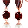Image 1 : Genuine 10.50 ctw Garnet & Pearl Earrings 14KT Rose Gold - REF-40M9T