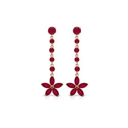 Genuine 4.8 ctw Ruby Earrings 14KT Rose Gold - REF-69A6K