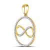Image 2 : 1/3 CTW Round Diamond Circle Infinity Pendant 10kt Yellow Gold - REF-18F3M