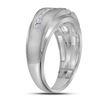 Image 3 : 5/8 CTW Mens Round Diamond Wedding Ring 10kt White Gold - REF-65W9F