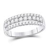 Image 1 : 3/4 CTW Round Diamond Classic Anniversary Ring 14kt White Gold - REF-51N5Y