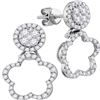 Image 3 : 3/4 CTW Round Diamond Convertible Dangle Earrings 18kt White Gold - REF-120F3M