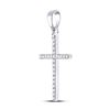Image 2 : 1/6 CTW Round Diamond Religious Cross Pendant 10kt White Gold - REF-8R4H