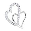 Image 1 : 3/8 CTW Round Diamond Double Heart Pendant 10kt White Gold - REF-27F5M