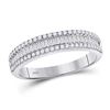 Image 1 : 1/2 CTW Round Diamond Anniversary Ring 14kt White Gold - REF-41X9T