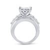 Image 3 : 3 CTW Princess Diamond Cluster Bridal Wedding Engagement Ring 14kt White Gold - REF-239M9A