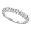 Image 1 : 1/10 CTW Round Diamond Heart Ring 10kt White Gold - REF-13R2H