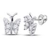 Image 1 : 1/3 CTW Round Diamond Butterfly Bug Earrings 14kt White Gold - REF-26W3F