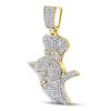 Image 2 : 1 & 1/3 CTW Mens Round Diamond Doughboy Charm Pendant 10kt Yellow Gold - REF-65A9N