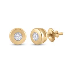 1/10 CTW Round Diamond Solitaire Earrings 14kt Yellow Gold - REF-13A2N
