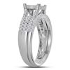 Image 3 : 1 CTW Princess Diamond Cluster Bridal Wedding Engagement Ring 14kt White Gold - REF-65R9H