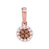 Image 1 : 1/4 CTW Round Brown Diamond Cluster Pendant 14kt Rose Gold - REF-21Y5X