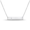 Image 1 : 0.02 CTW Round Diamond Rectangle Bar Necklace 10kt White Gold - REF-21R5H