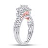 Image 3 : 1 CTW Round Diamond Bridal Wedding Engagement Ring 14kt Two-tone Gold - REF-101K9R