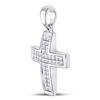 Image 2 : 1 CTW Round Diamond Cross Pendant 10kt White Gold - REF-69F3M