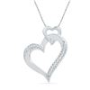 Image 1 : 1/10 CTW Round Diamond Heart Pendant 10kt White Gold - REF-11K9R