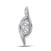 Image 1 : 1/4 CTW Round Diamond 2-stone Hearts Together Pendant 14kt White Gold - REF-24F3M