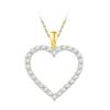 Image 1 : 1/4 CTW Round Diamond Heart Outline Pendant 10kt Yellow Gold - REF-16K8R