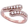 Image 1 : 1/2 CTW Round Diamond Bypass Ring 10kt Rose Gold - REF-35R9H