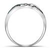 Image 2 : 1/6 CTW Round Blue Color Enhanced Diamond Crossover Braid Ring 10kt White Gold - REF-18T3K