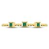 Image 2 : 0.03 CTW Princess Emerald Beaded 3-stone Stackable Ring 10kt Yellow Gold - REF-5M9A