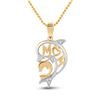 Image 1 : 0.03 CTW Round Diamond Mom Dolphin Pendant 10kt Yellow Gold - REF-8K4R