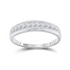 Image 1 : 3/4 CTW Mens Princess Diamond Single Row Wedding Ring 10kt White Gold - REF-47A9N