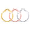 Image 3 : 1/5 CTW Round Diamond Circle Heart Star 3-Piece Stackable Ring 10kt Tri-Tone Gold - REF-33N6Y