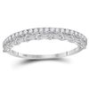 Image 1 : 3/8 CTW Round Diamond Modern Stackable Ring 10kt White Gold - REF-41Y9X