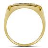Image 2 : 1/2 CTW Mens Round Diamond Square Frame Cluster Ring 10kt Yellow Gold - REF-39X6T
