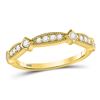 Image 1 : 1/4 CTW Round Diamond Milgrain Pinched Ring 10kt Yellow Gold - REF-24F3M