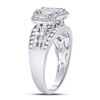 Image 3 : 1 CTW Princess Diamond Triple Cluster Ring 10kt White Gold - REF-60X3T