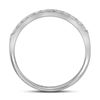 Image 2 : 1/4 CTW Round Pave-set Diamond Single Row Wedding Ring 14kt White Gold - REF-22A8N