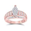 Image 1 : 1/2 CTW Round Diamond Cluster Bridal Wedding Engagement Ring 10kt Rose Gold - REF-35T9K