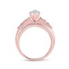Image 3 : 1/2 CTW Round Diamond Cluster Bridal Wedding Engagement Ring 10kt Rose Gold - REF-35T9K
