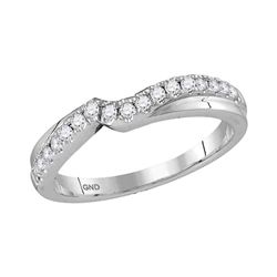 1/4 CTW Round Diamond Contour Wrap Enhancer Wedding Ring 14kt White Gold - REF-30W3F