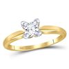 Image 1 : 3/4 CTW Princess Diamond Solitaire Bridal Wedding Engagement Ring 14kt Yellow Gold - REF-143W9F