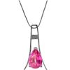 Genuine 1.50 ctw Pink Topaz Necklace 14KT White Gold - REF-35V9W