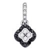 1/3 CTW Round Black Color Enhanced Diamond Quatrefoil Cluster Pendant 10kt White Gold - REF-14H4W